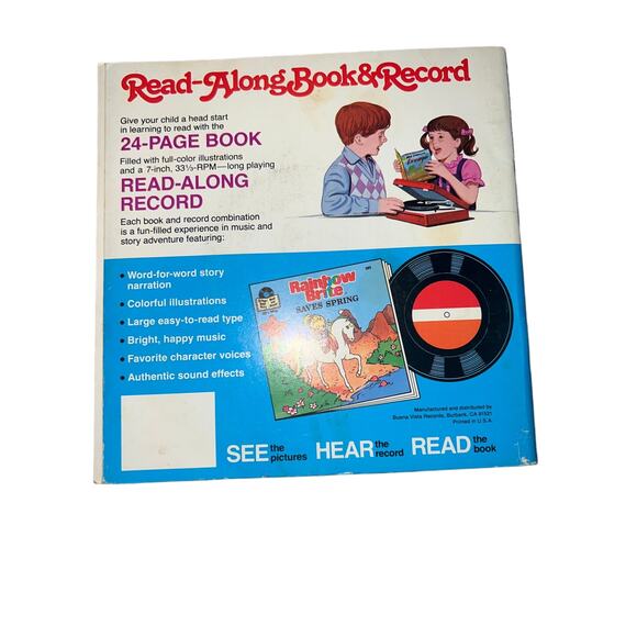 Rainbow Brite Saves Spring  24 page read along book and 45 record vintage 1984 - Picture 5 of 5